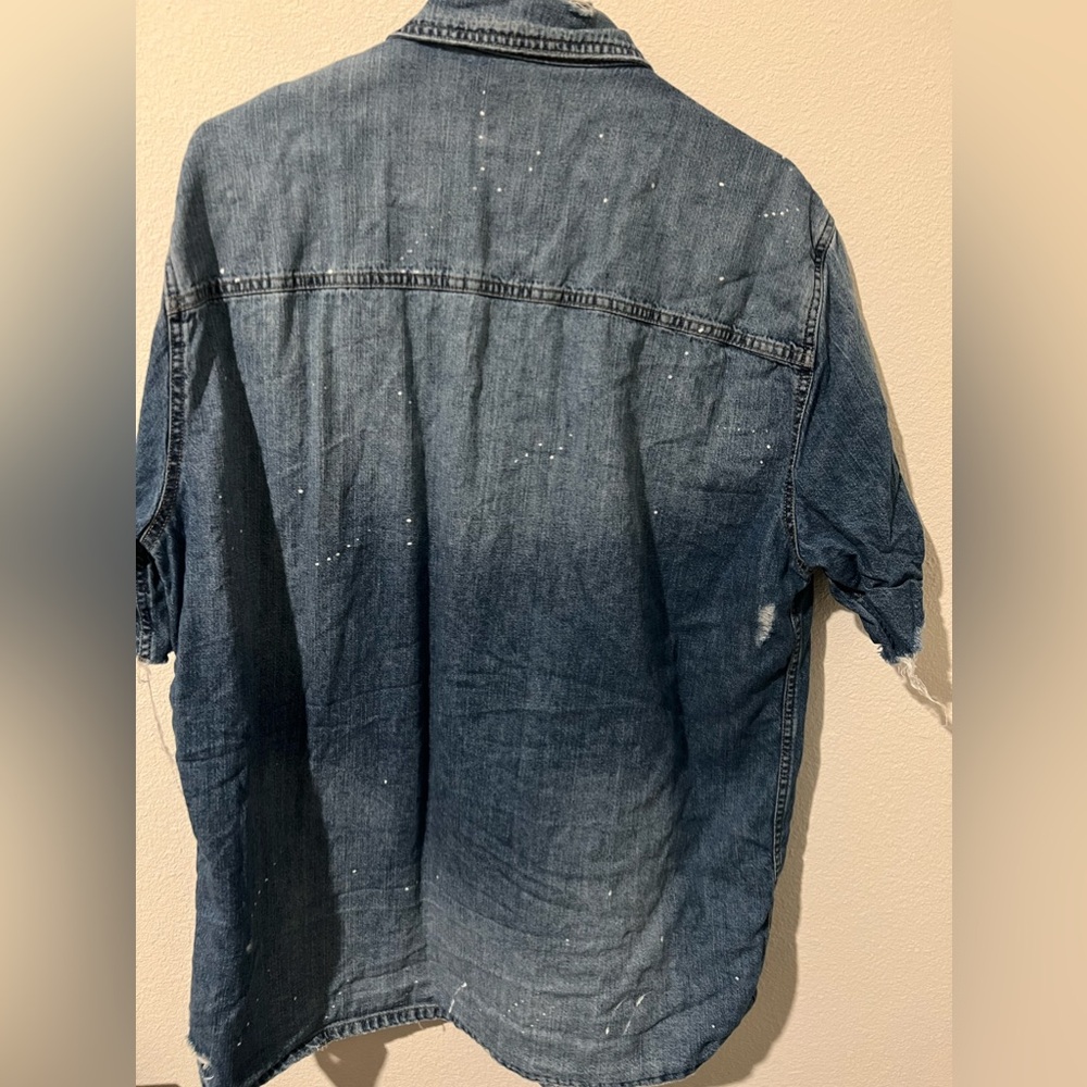 damage denim mens large shirt form zara